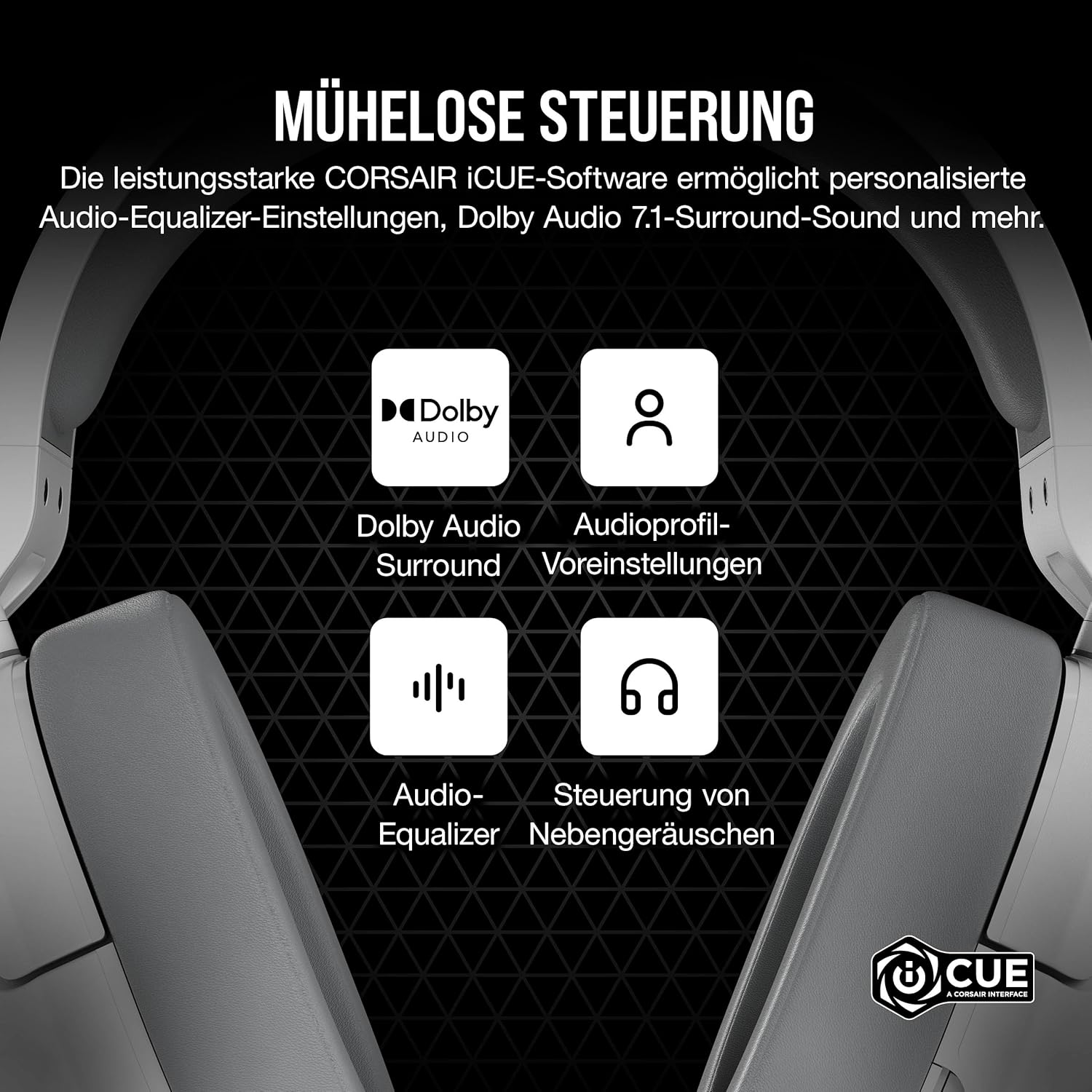 Thumbnail 5 de Corsair HS55 Surround – Kabelgebundenes Multiplattform-Gaming-Headset (Dolby 7.1, iCUE-kompatibel, Weiß)