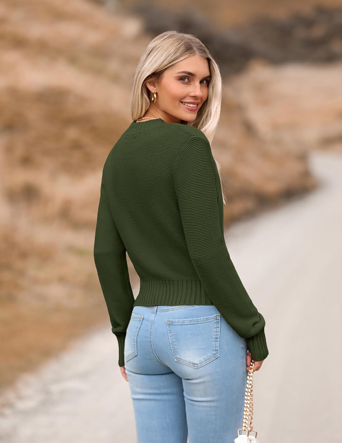 Detalle de Zeagoo 2026 Cropped Sweater Crewneck