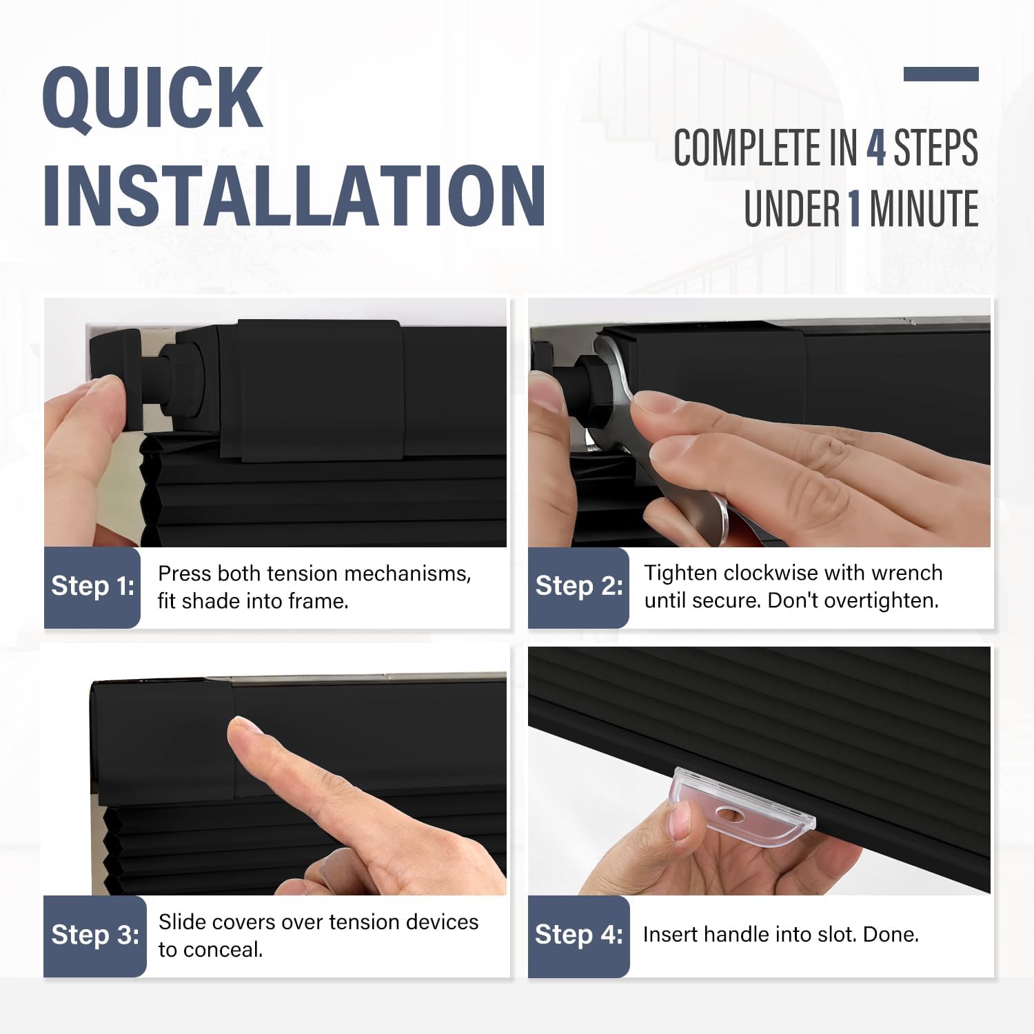 Thumbnail 6 de AOSKY 18" x 36" Cordless Blackout Cellular Shade, No-Drill Mount