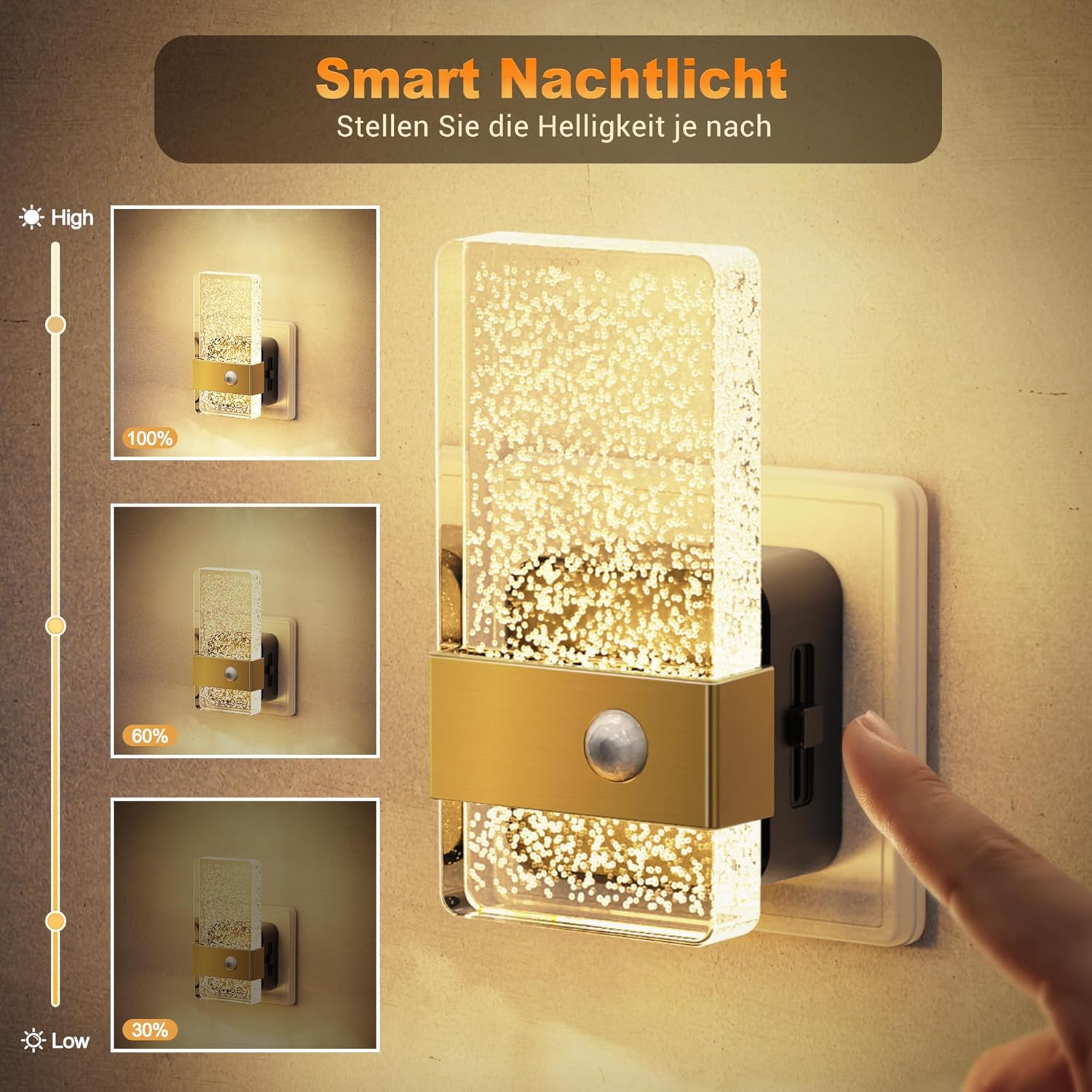 Thumbnail 4 de JandCase Nachtlicht mit Bewegungssensor und Dämmerungssensor – dimmbares Steckdosenlicht 0–100 lm