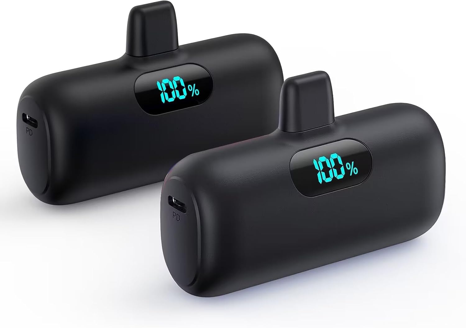 Detalle de Feob 2-Pack 5500mAh Mini Power Bank for iPhone with LCD Display