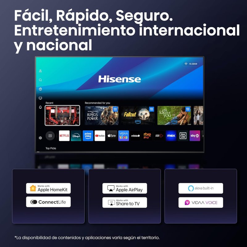 Detalle de Hisense Mini LED 55U7Q Pro 55": mejor visión para cine en casa y juegos sin límites