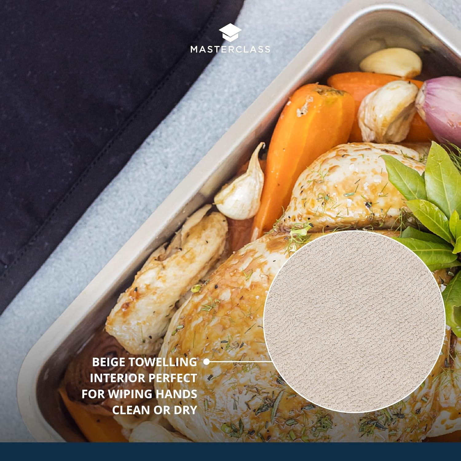 Thumbnail 5 de KitchenCraft MasterClass Deluxe Double-Gant de Cuisine, Coton, Noir