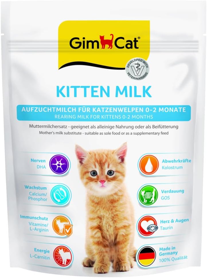 Detalle de GimCat Kitten Milk - Latte per gatti con taurina e calcio, bustina da 200 g (0-2 mesi)