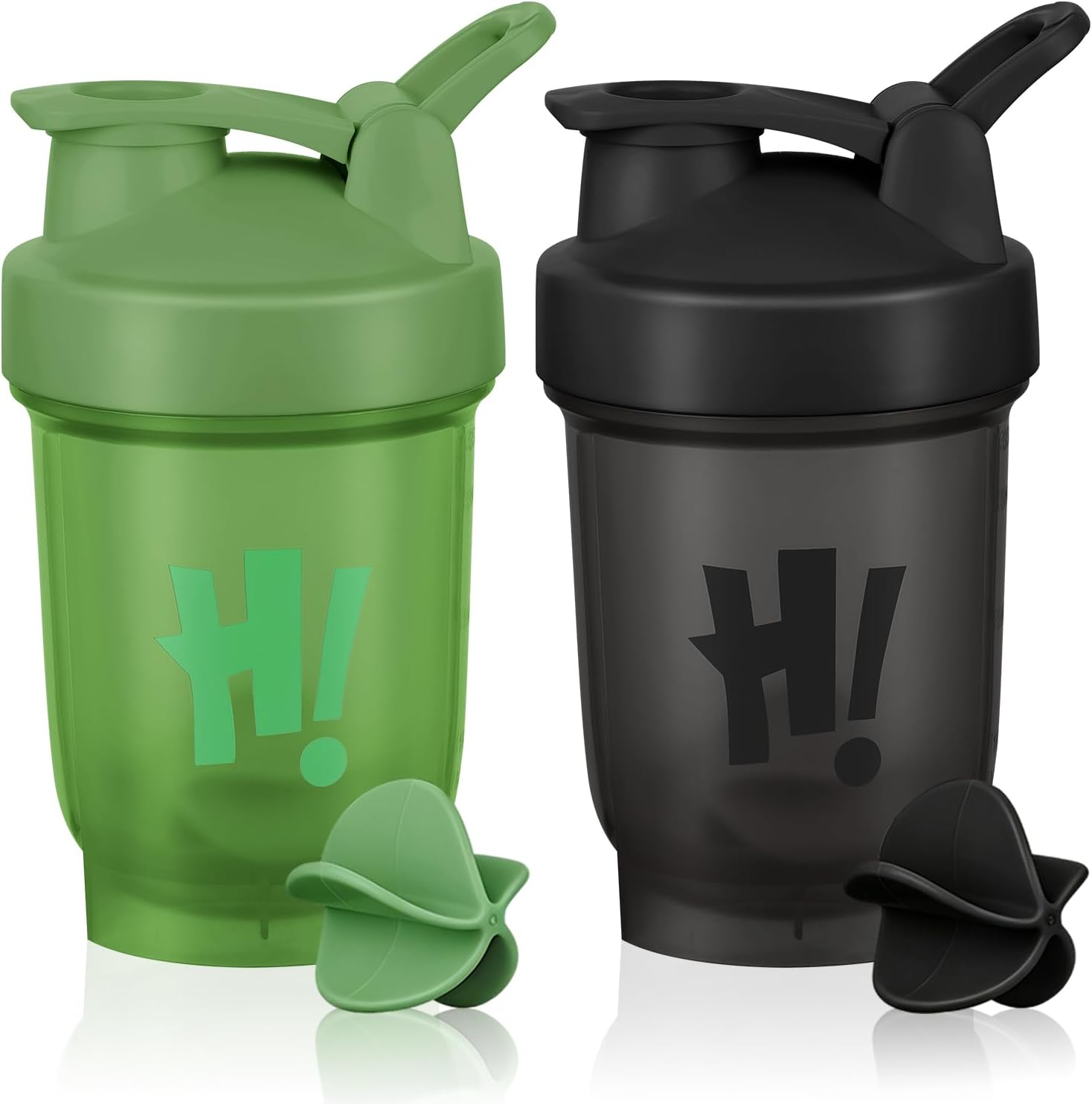 Detalle de AOOWU 5672184 Protein Shaker 2-Pack, 450 ml with Measuring Scale