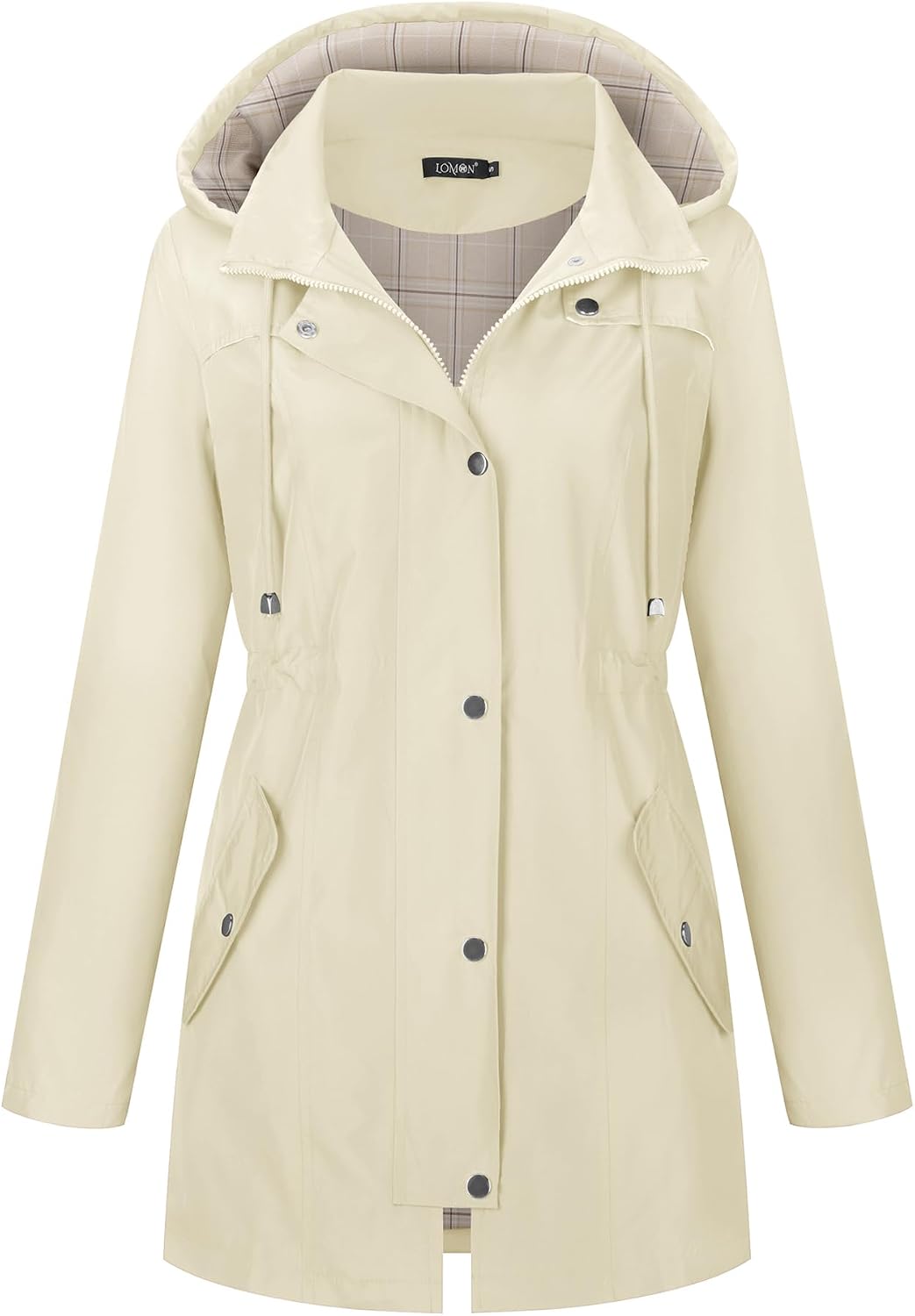 Detalle 2 de LOMON Women Waterproof Outdoor Hiking Raincoat: Lightweight, Hooded, Packable Rain Jacket