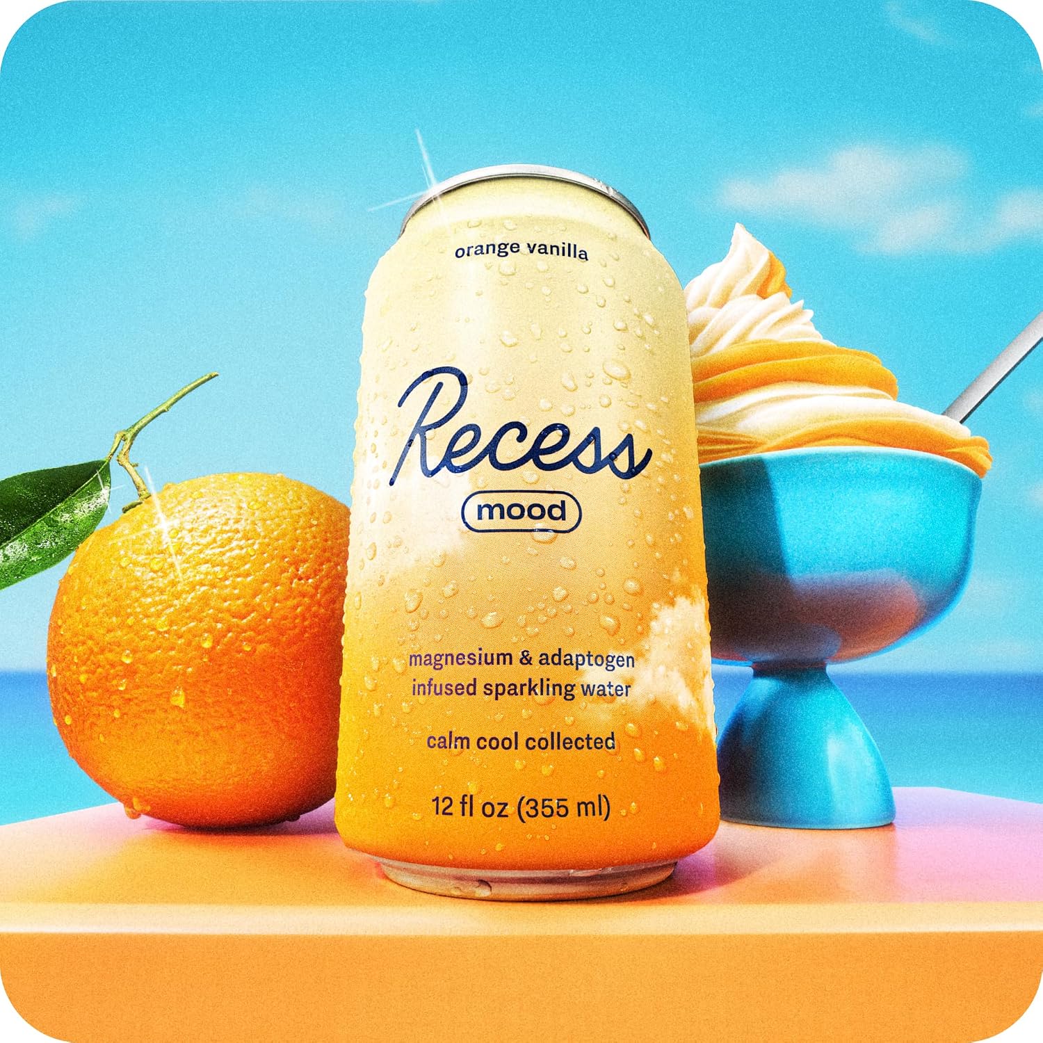Thumbnail 2 de Recess Mood Orange Vanilla Magnesium Sparkling Water Drink (12 oz, 12-Pack)