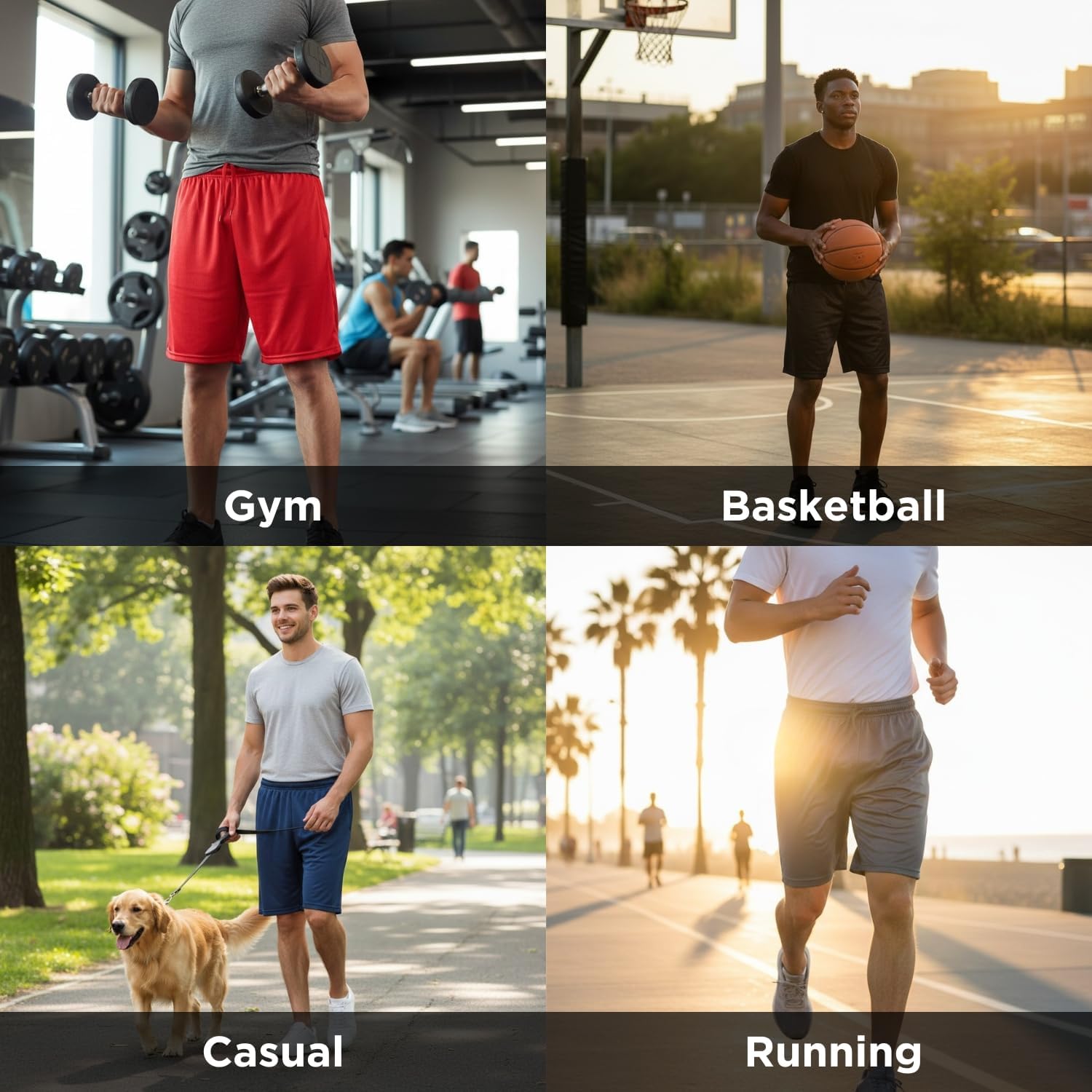 Thumbnail 1 de Ultra Performance 5-Pack Men’s Athletic Gym Shorts (SM–5X) with Slit Pockets