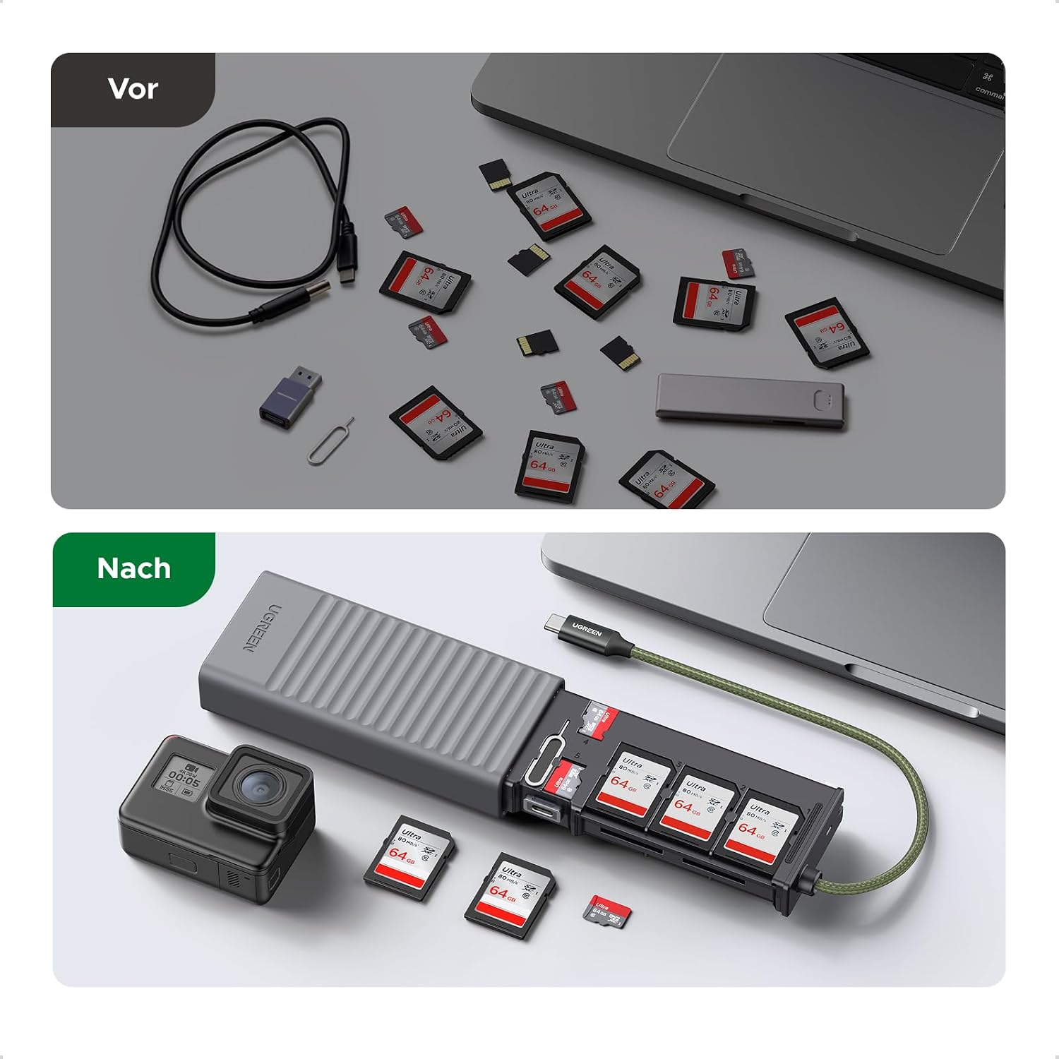 Thumbnail 6 de UGREEN Kartenleser mit USB‑C und USB‑A, SD/TF, 10‑Slots