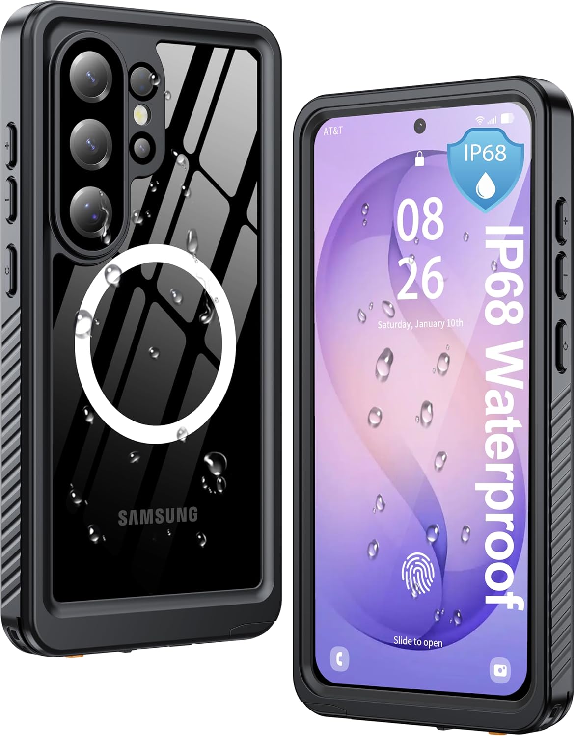 Detalle de ANTSHARE IP68 Waterproof Case for Samsung Galaxy S26 Ultra (2026) — MagSafe Compatible with Built-in Screen and Lens Protector
