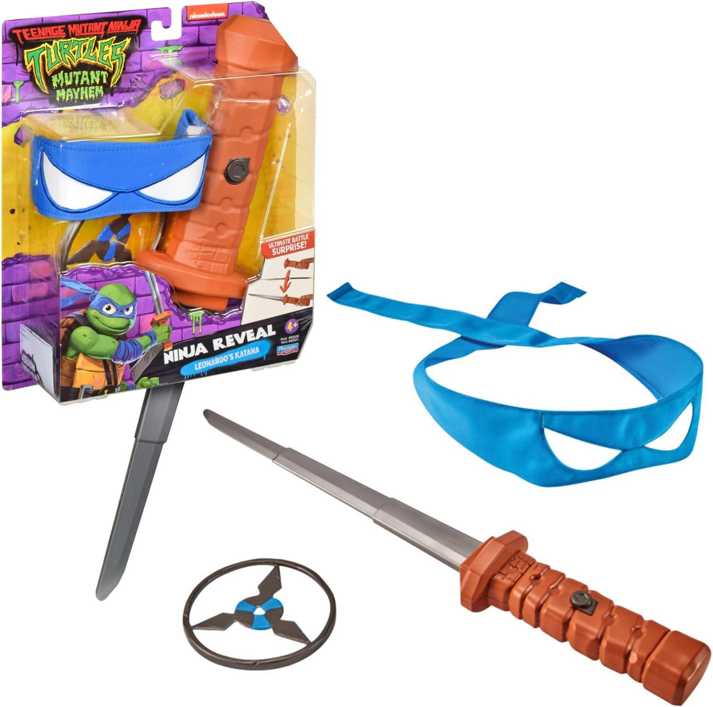 Tortues Ninja – Armes de combat signature Léonardo avec katana télescopique (Jouet, dès 4 ans) par Giochi Preziosi TU8061