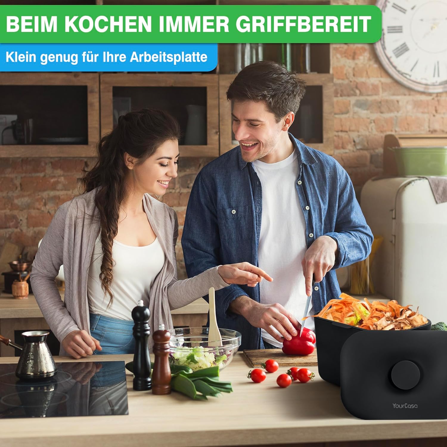 Detalle 2 de YourCasa Biomülleimer Küche 5 l für Biomüll
