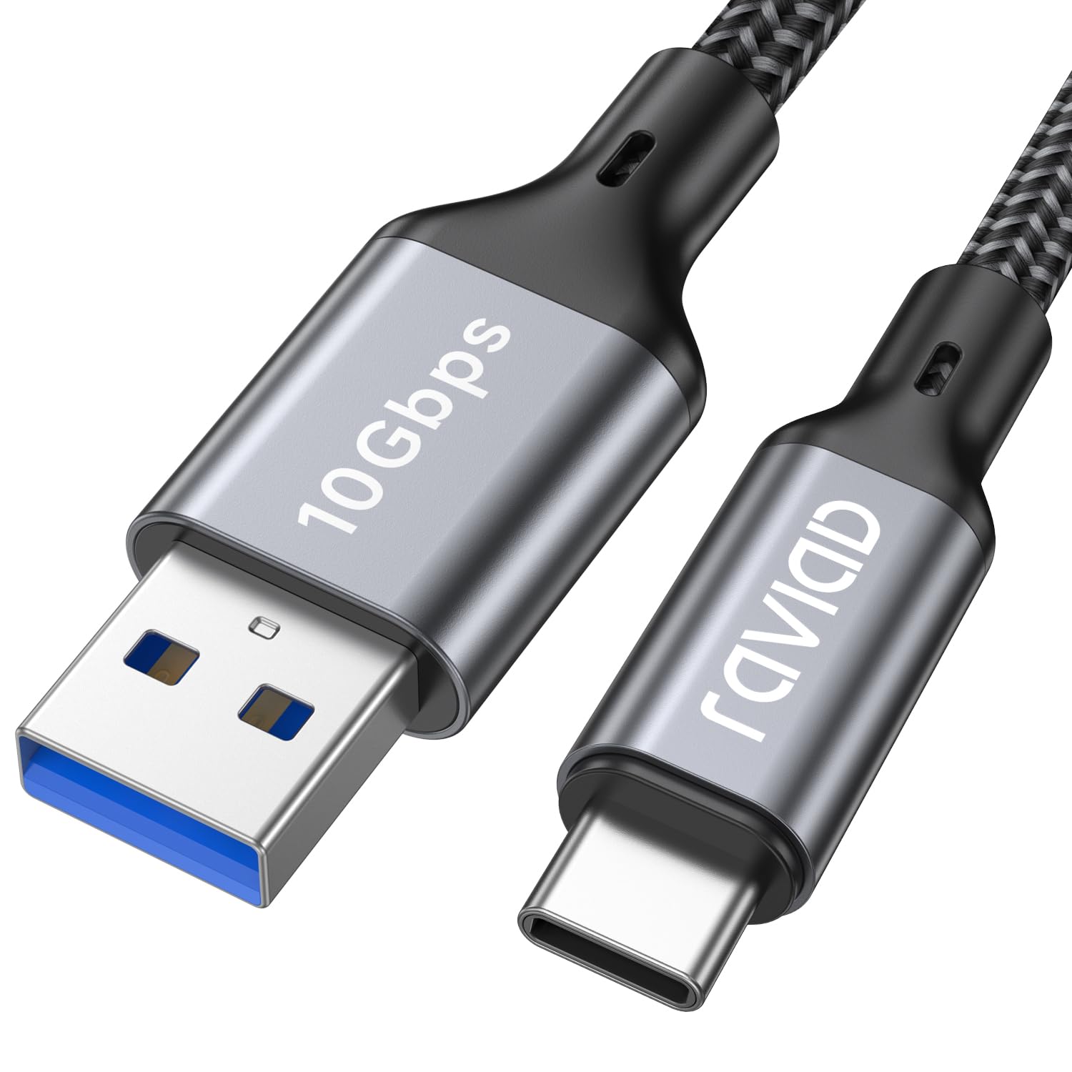 Detalle de RAVIAD USB-C Kabel 2m – USB 3.2 Gen 2, 10 Gbps, 3A Schnellladung, kompatibel mit iPhone 17/16/15, PS5 und Galaxy S25/S24
