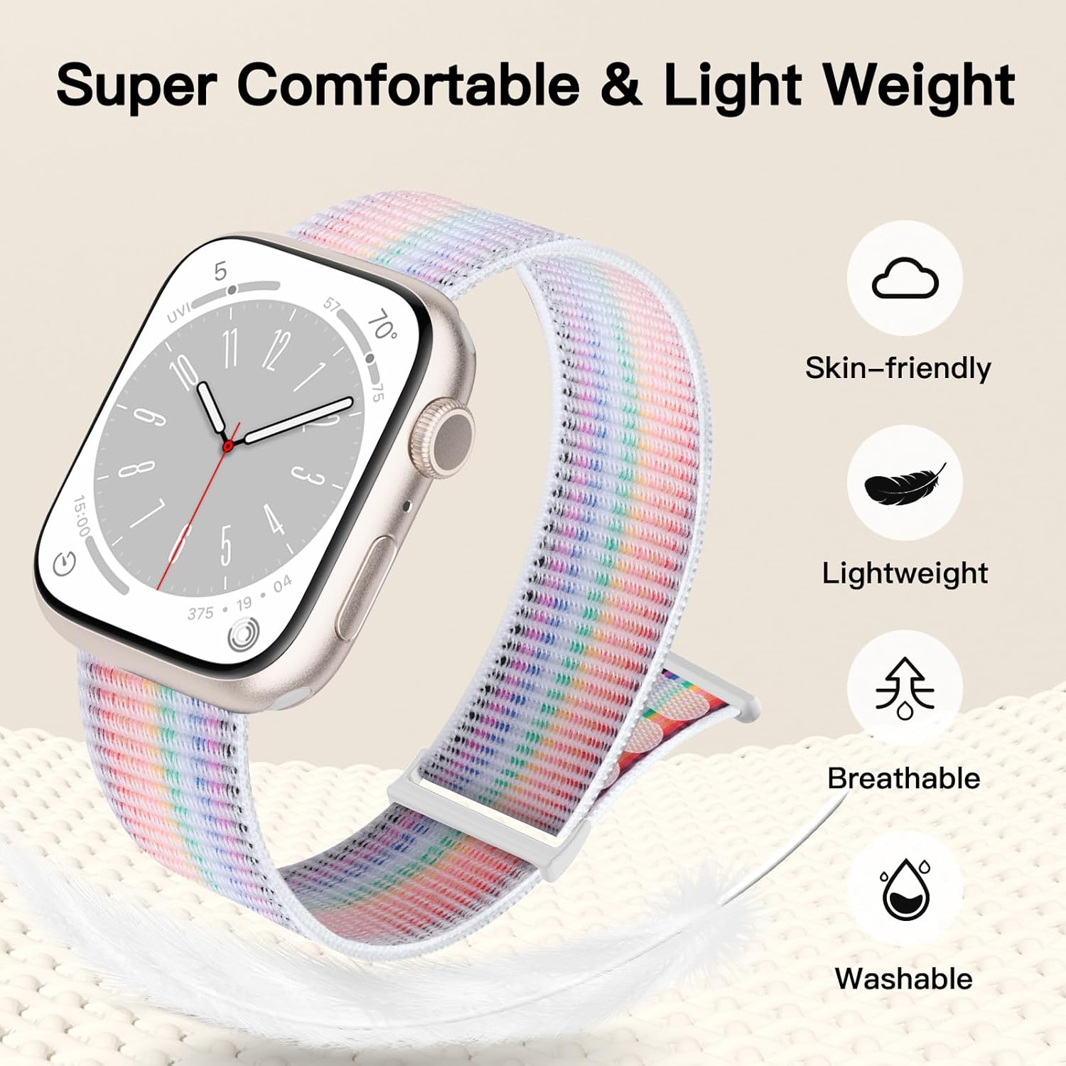 Thumbnail 3 de Yoohoo Bracelet Nylon compatible Apple Watch – 38–46 mm (SE/SERIES, hommes et femmes)