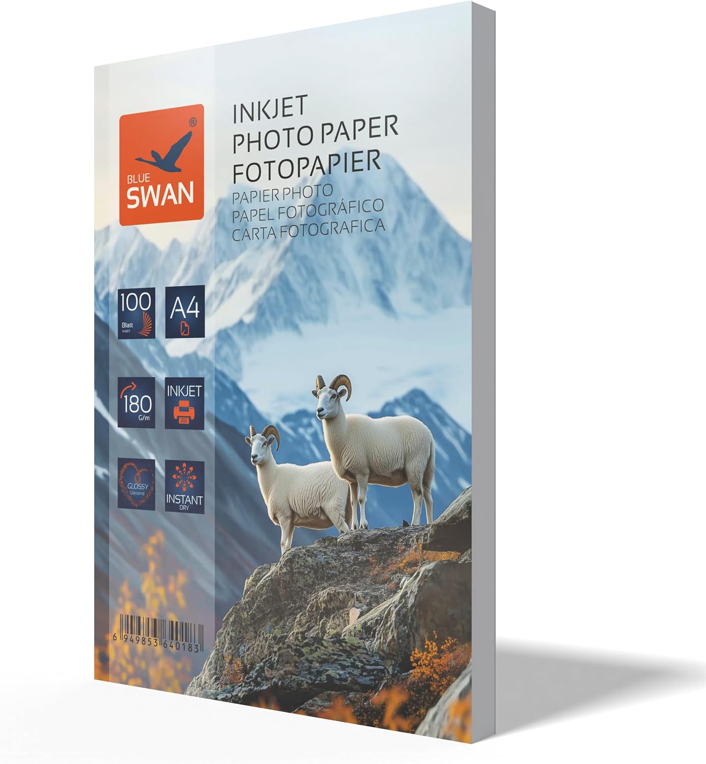 Thumbnail 2 de BLUE SWAN Carta fotografica lucida A4 180 g/m², 100 fogli per stampanti inkjet