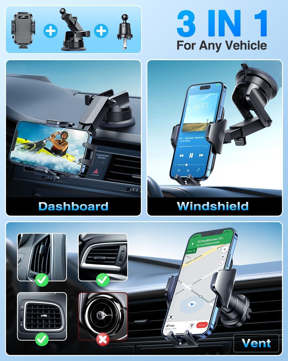 Detalle 2 de VANMASS 2026 military-grade car phone holder
