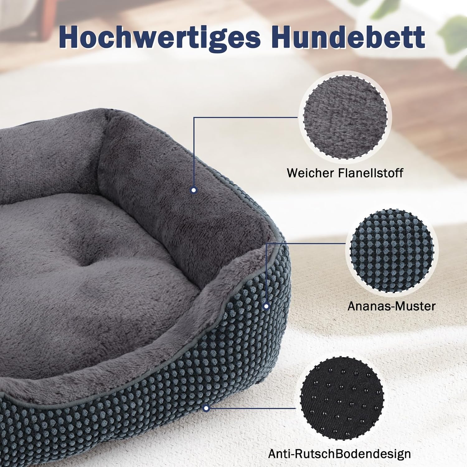 Thumbnail 4 de FURTIME Cuccia Cane Interno taglia grande 89x63x23 cm lavabile antiscivolo