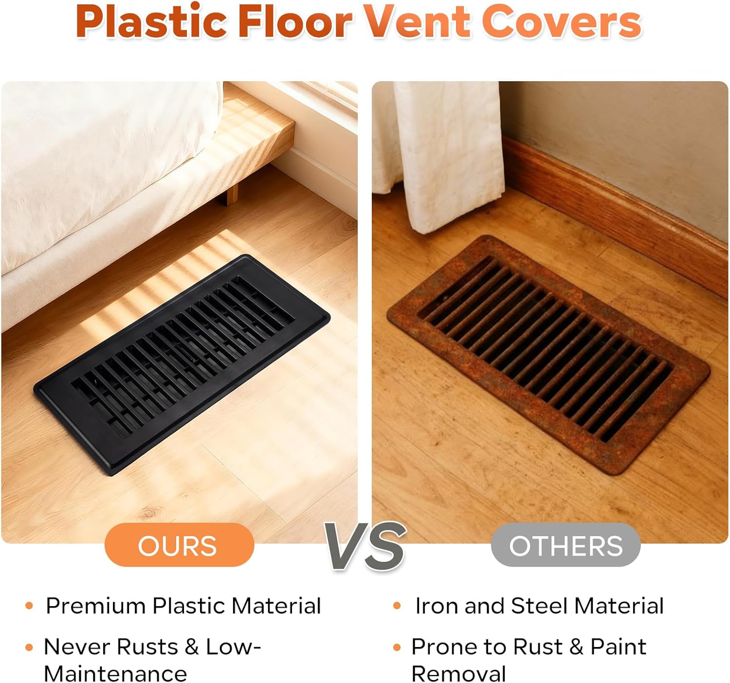 Detalle 1 de 4x10 Floor Register Plastic Vent Cover 4x10