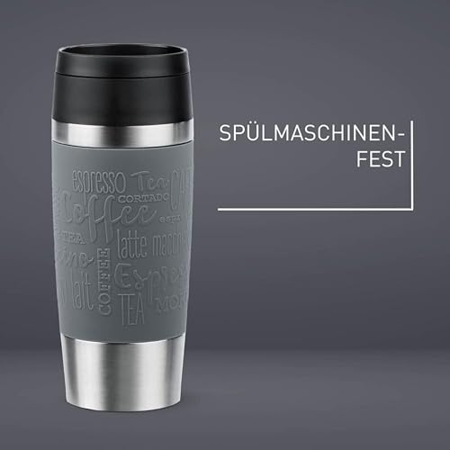 Detalle 2 de Emsa N20205 Travel Mug Classic Isolierbecher, 0,36 l, Edelstahl, dunkelgrau