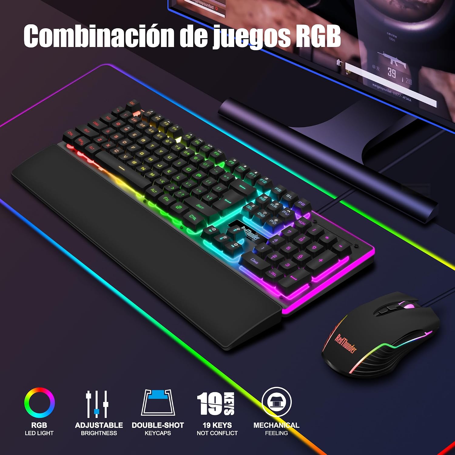 Thumbnail 6 de RedThunder K10 Kit Gaming 3 en 1 con RGB y Teclas Mecánicas