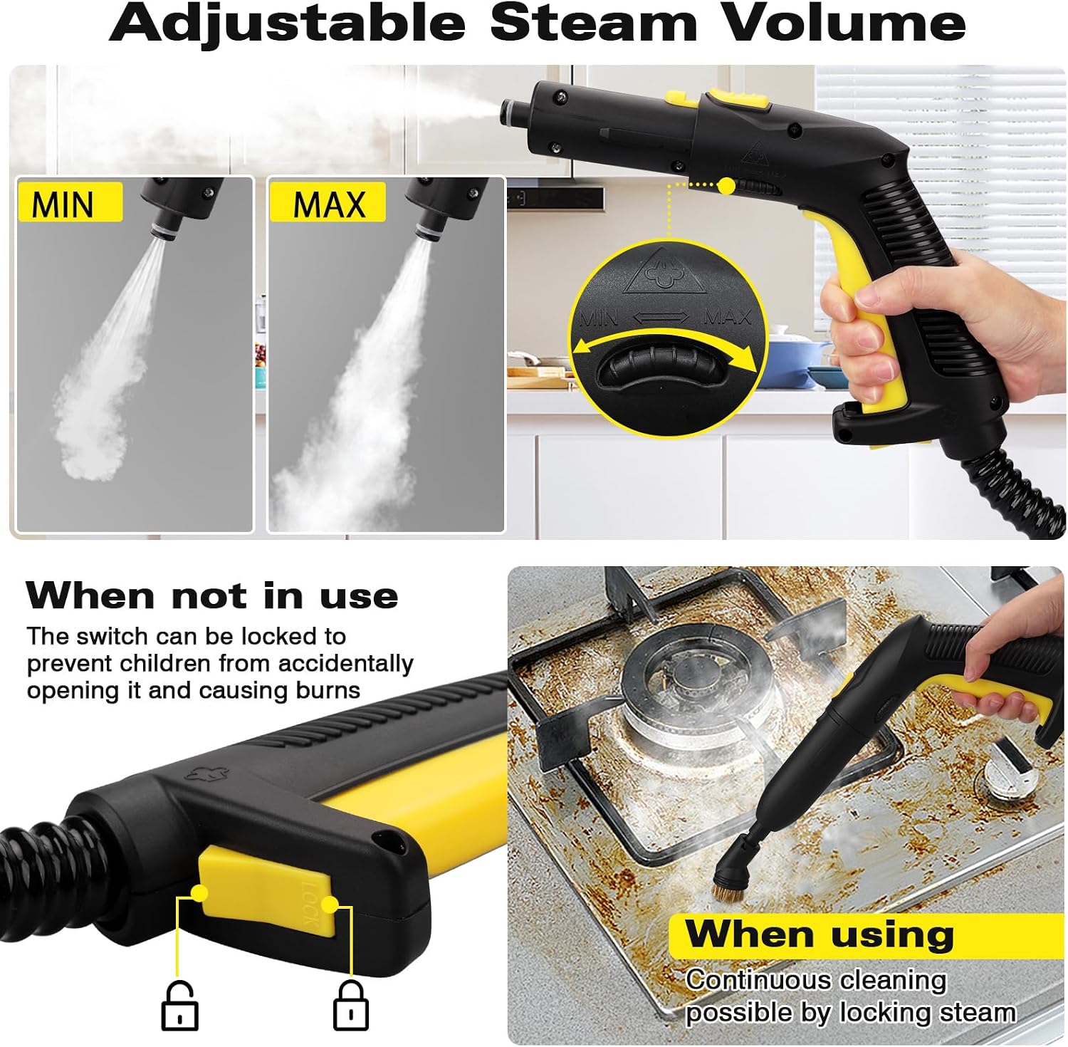 Thumbnail 2 de AXFIVE Steam Cleaner with 26 Accessories: 5 m Cord, 50-Minute Steam Cleaning for Floors, Tiles, Upholstery