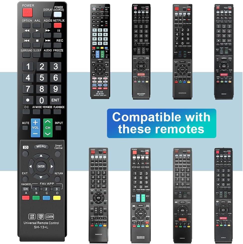 Detalle de Gvirtue Universal Remote Replacement for Sharp AQUOS TVs
