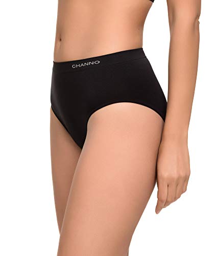 Detalle 2 de Channo Bragas de Algodón y Bambú para Mujer, Talle Alto, Sin Costuras, Pack 6 (Colores Lisos) – Talla L