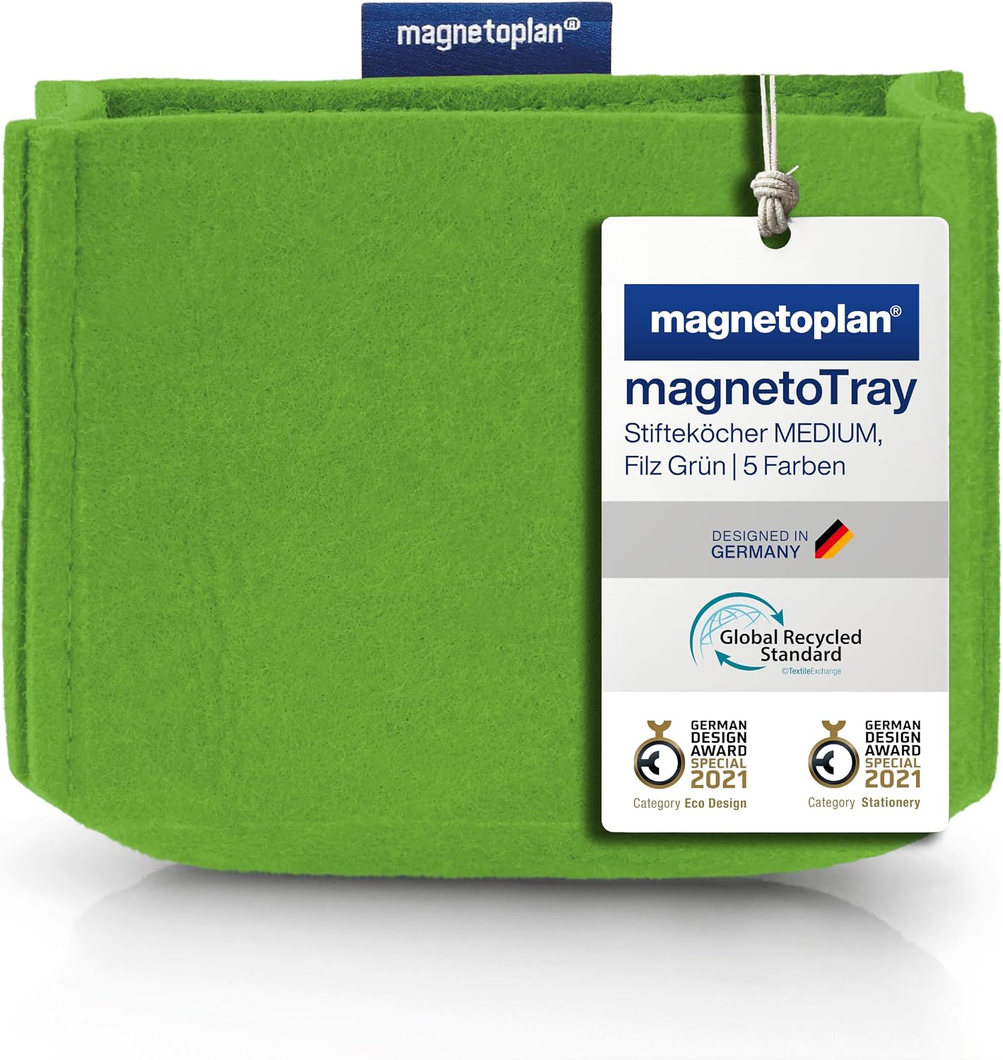 Detalle de magnetoplan magnetoTray ecoAware Gr�n – magnetischer Schreibtisch-Organizer aus 100% recyceltem PET-Filz