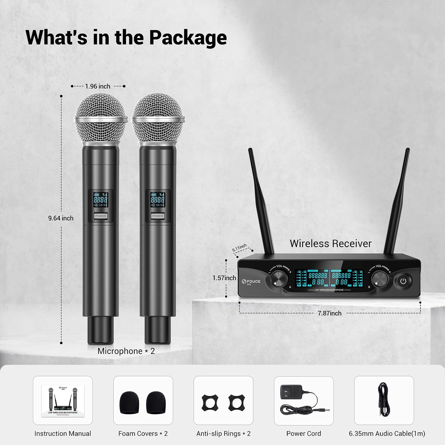 Thumbnail 6 de FDUCE W13 Wireless Dual Microphone System, UHF, 2 x 5 Channels