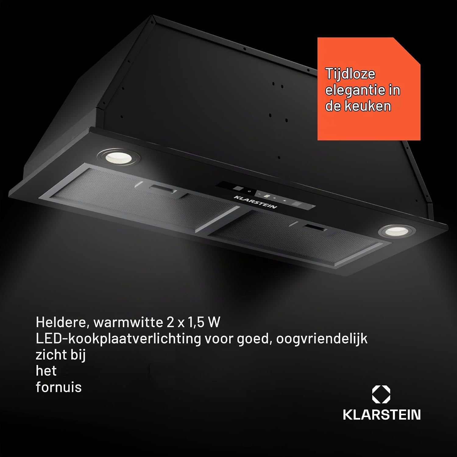 Detalle 2 de Klarstein CGCH3-Paolo-72BK afzuigkap 72 cm met ledverlichting en 439 m³/u