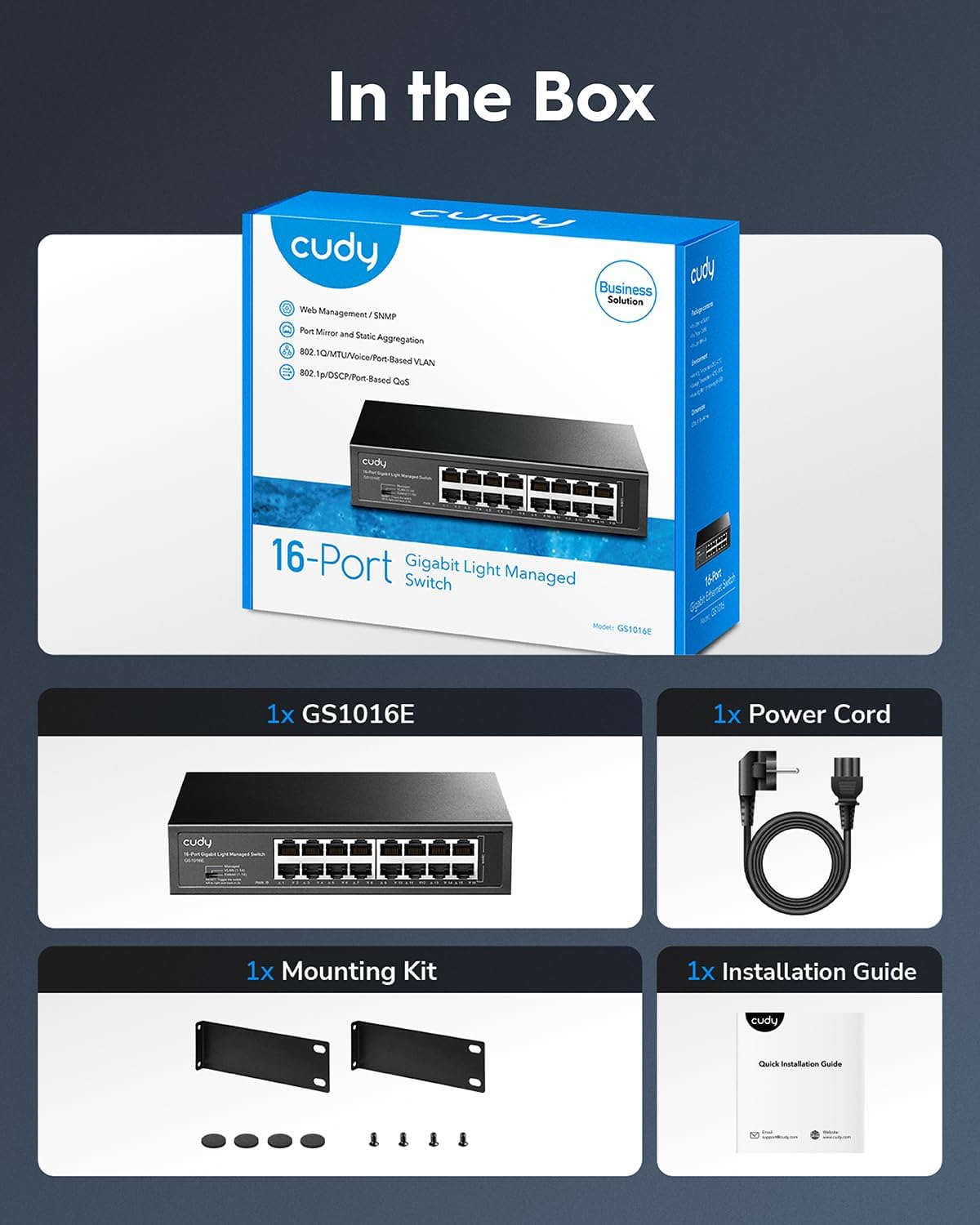 Thumbnail 6 de Cudy GS1016E switch Gigabit gestito 16 porte