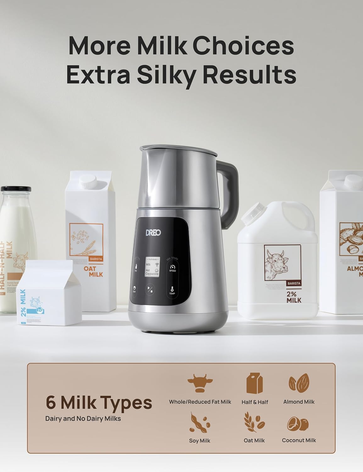 Thumbnail 3 de DREO All in 1 Milk Frother 400ml capacity