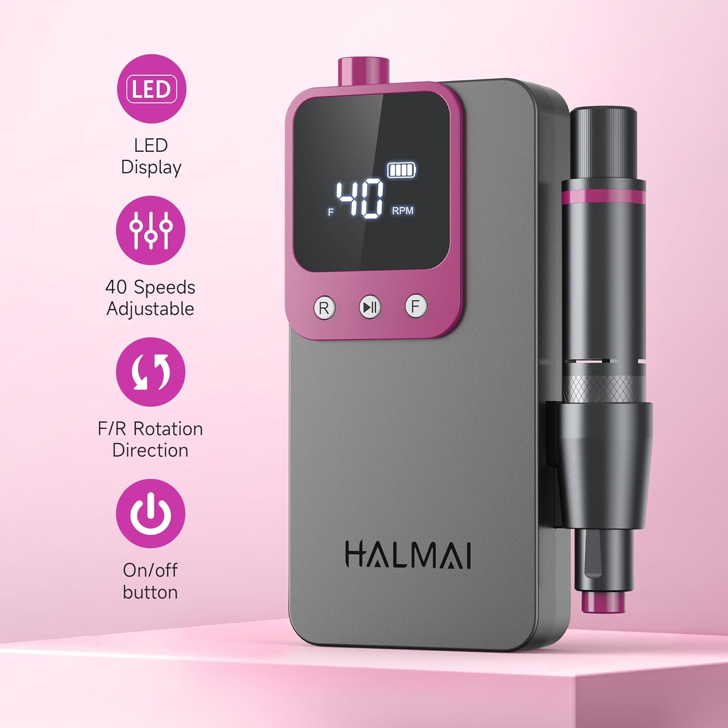 Detalle 2 de HALMAI HMC320 fresa per unghie 40.000 RPM