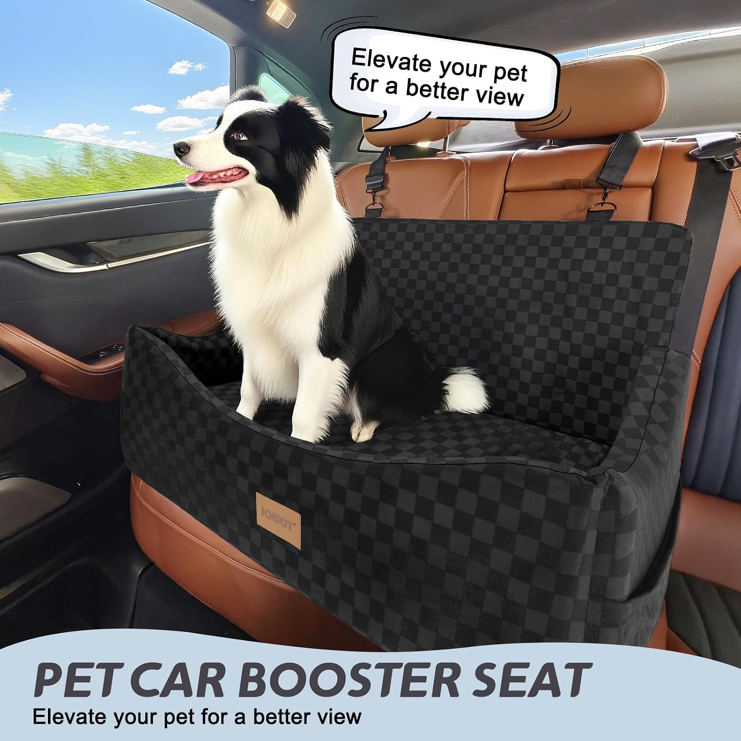 Detalle de JOEJOY Large Dog Car Seat: Memory Foam Booster for Medium to Large Dogs