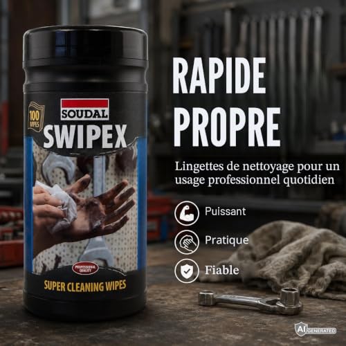 Detalle de Soudal Swipex Boîte de 100 Lingettes – Solutions pratiques pour les professionnels