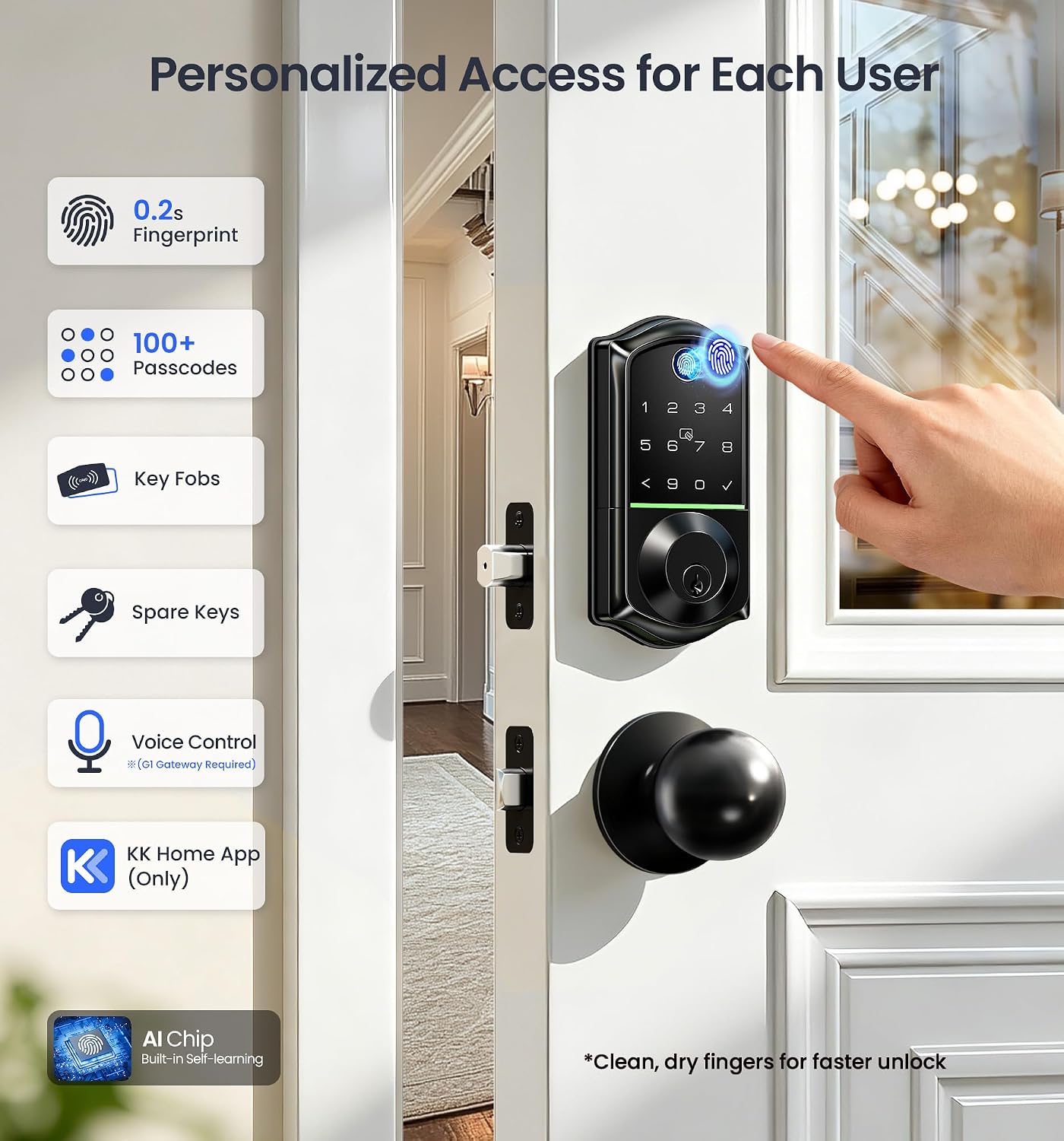 Detalle de Veise Fingerprint Smart Door Lock VE017