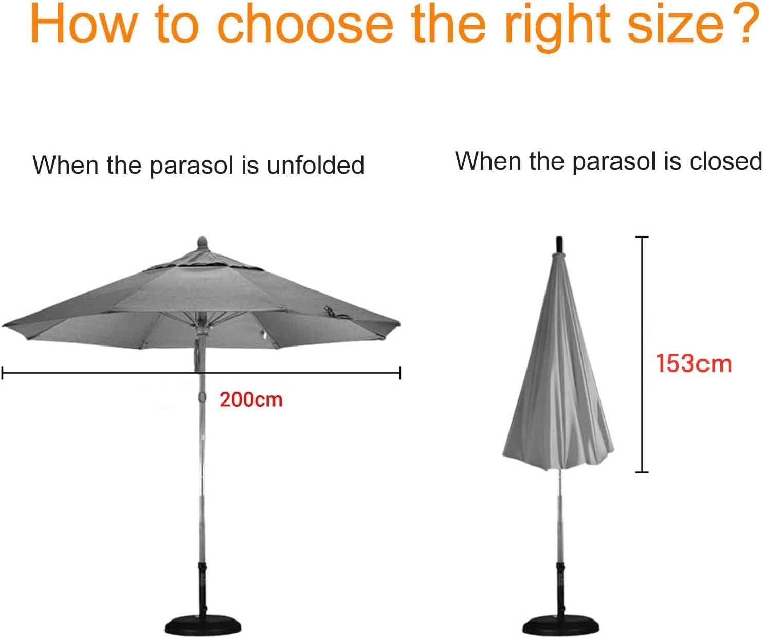 Thumbnail 2 de OKPOW Parasol Cover in 600D Oxford Waterproof Fabric with Zip (153 × 30 × 30cm)