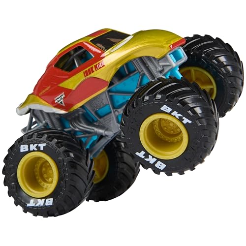 Detalle de Monster Jam Marvel: Iron Man vs War Machine in scala 1:64 – Set da 2 veicoli die-cast