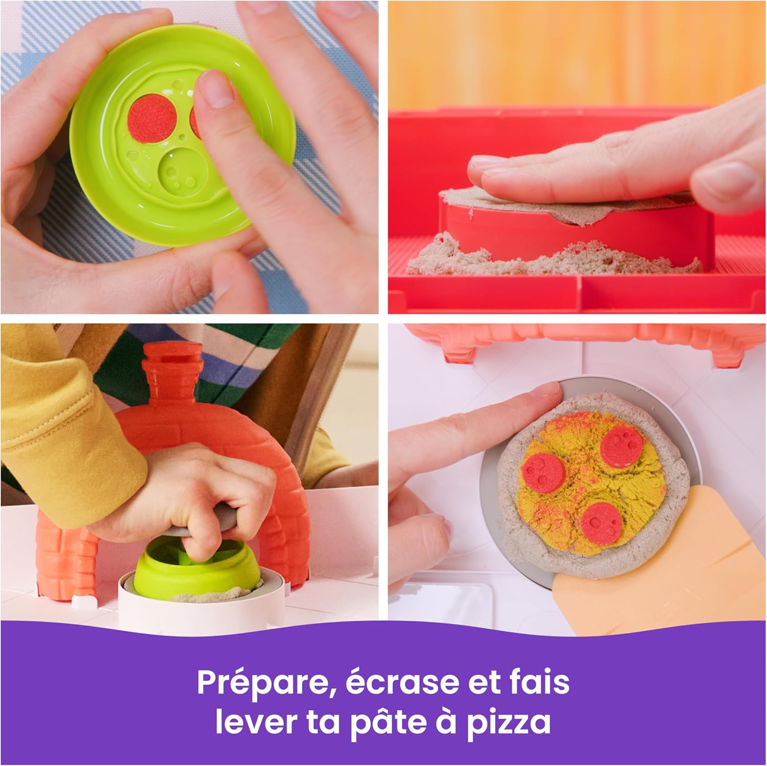 Detalle de Kinetic Sand Sable Magique « Atelier À Pizza Magique » 453 g + 2 accessoires