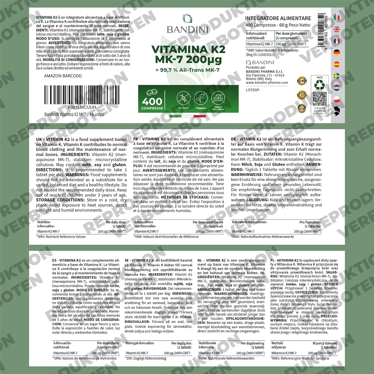 Thumbnail 4 de BANDINI Vitamin K2 MK-7 200 µg, 400