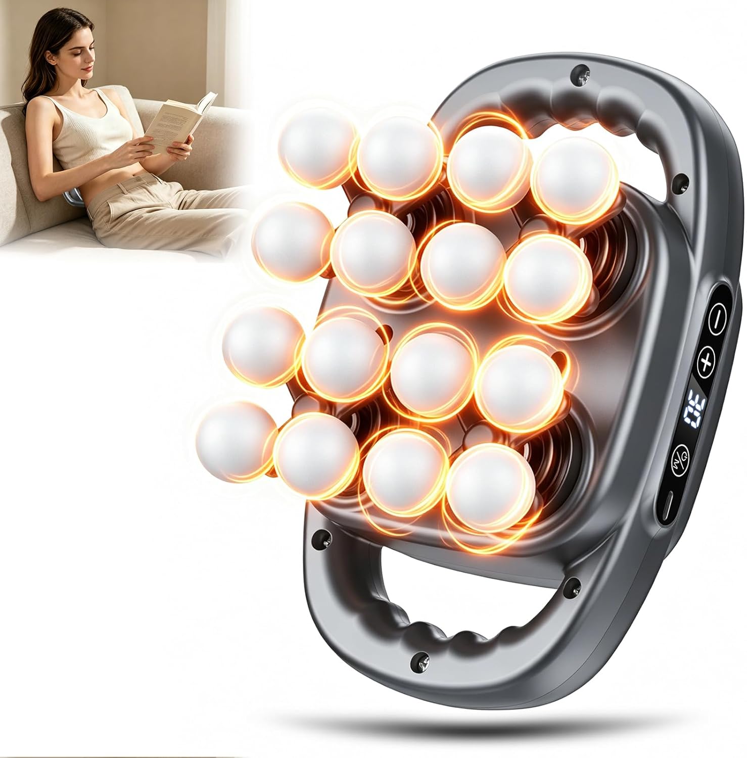 Massage Gun Deep Tissue 16-Head Mini Percussion Massager with 30 Speeds (2000mAh) – Compact, quiet recovery massage tool