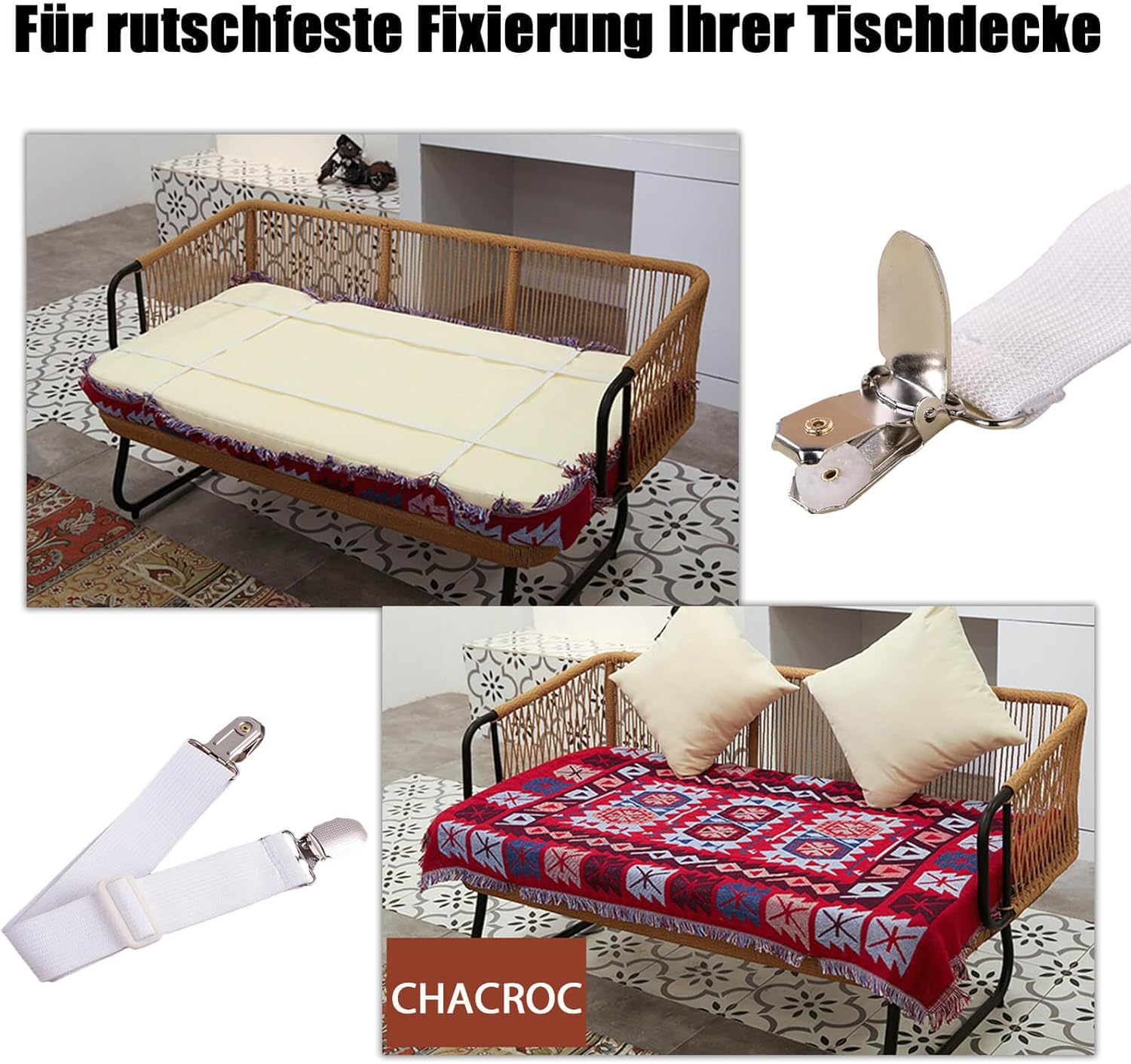 Detalle 2 de CHACROC Tischdeckenklammern für Dicke Tische
