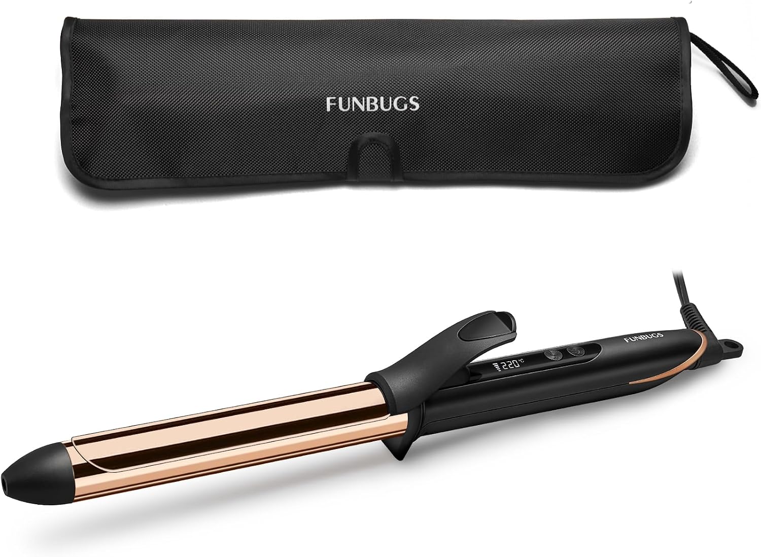 Detalle de FUNBUGS 25mm Titanium Curling Tongs – Anodised for Smooth, Lasting Curls