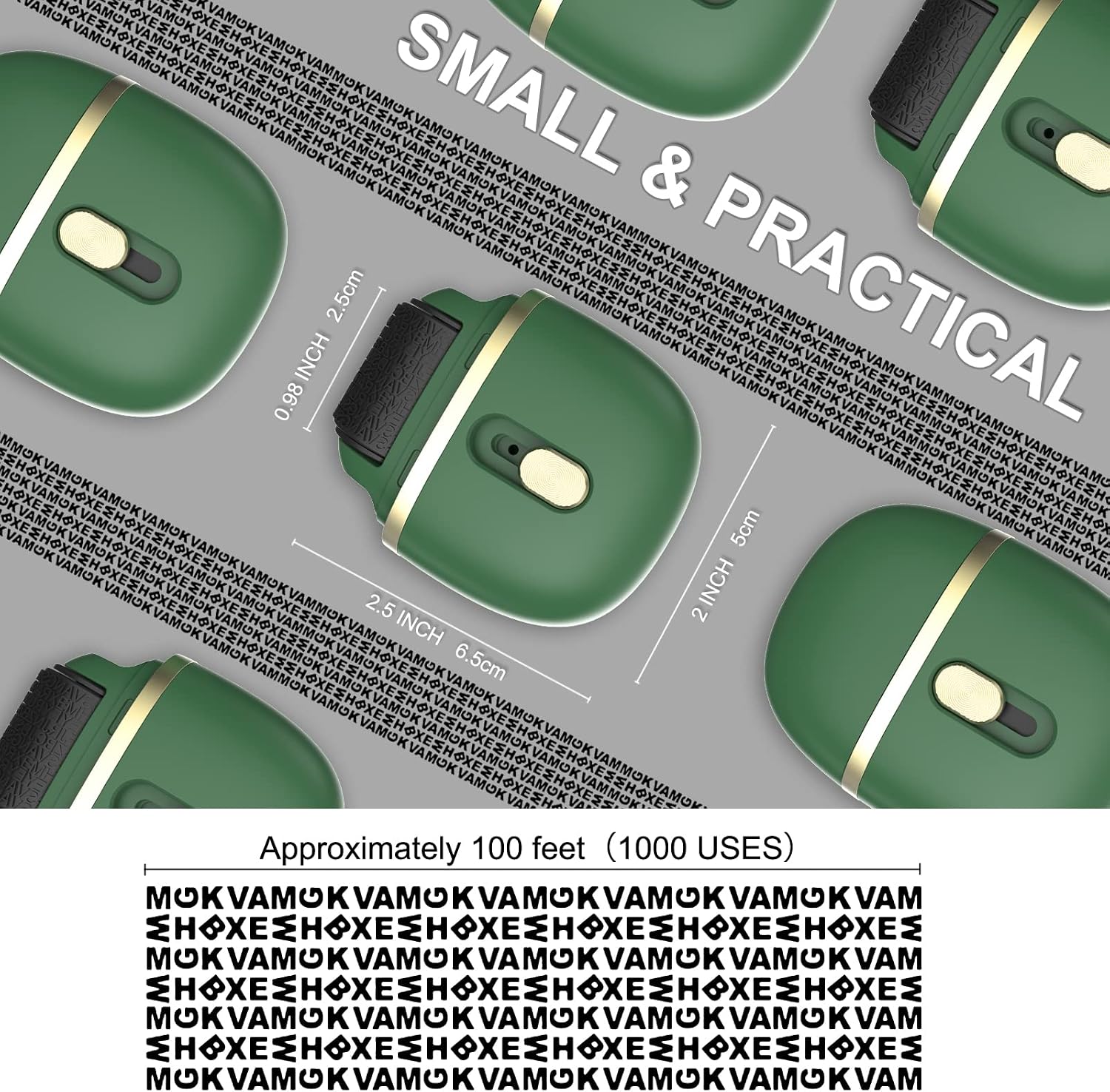 Detalle de Lomil BS02G1010 Identity Protection Roller Stamps, Green, 2-Pack with Refills