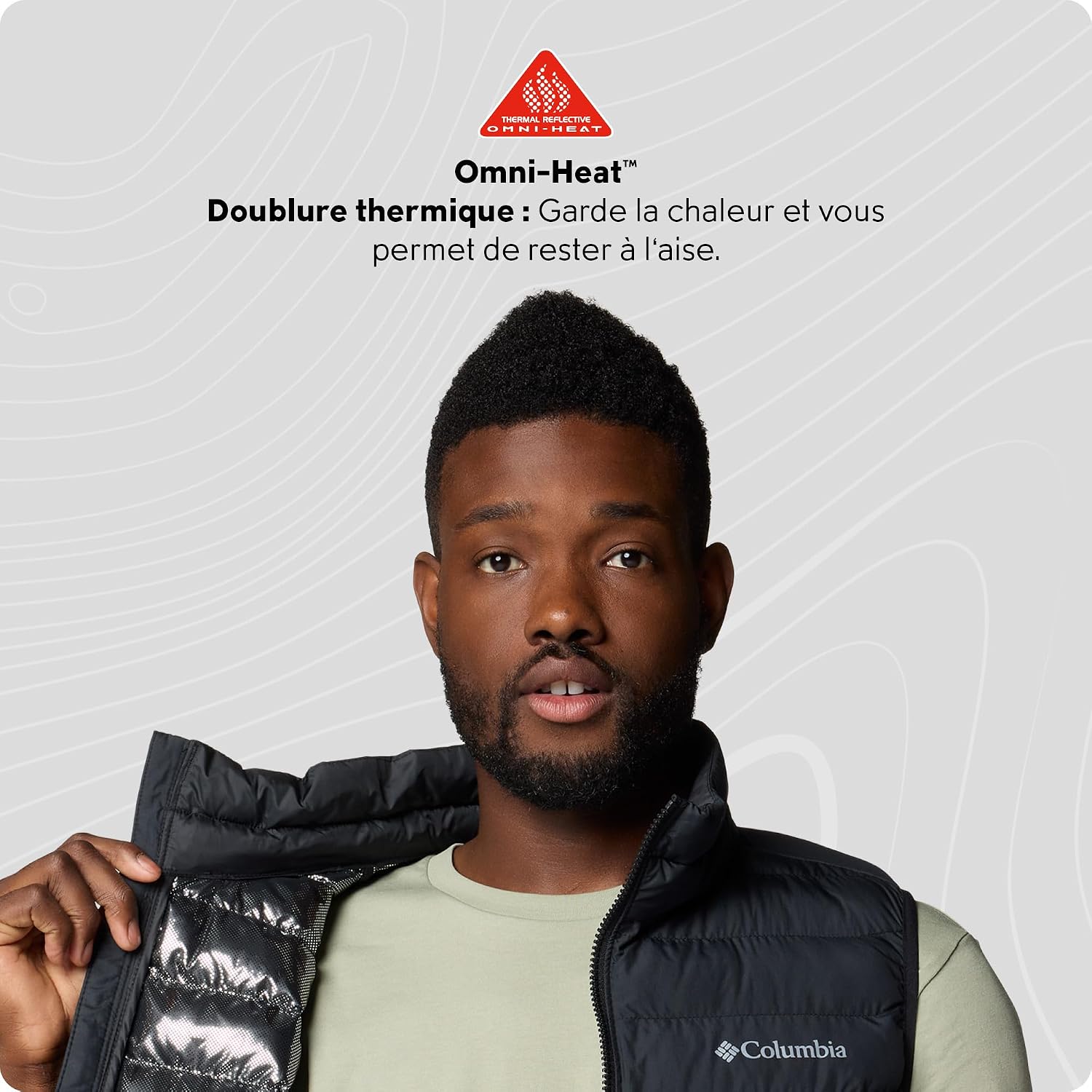 Thumbnail 6 de Columbia Powder Lite II sans manches homme noire – gilet matelassé à réflexion thermique