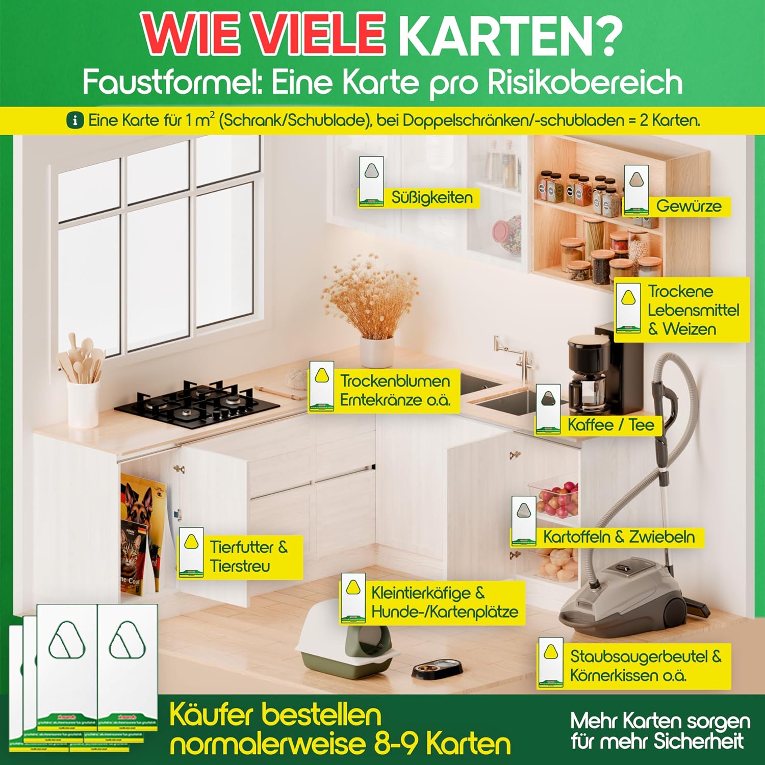 Detalle de anwerk Schlupfwespen gegen Lebensmittelmotten – 12 Karten (4 Lieferungen)
