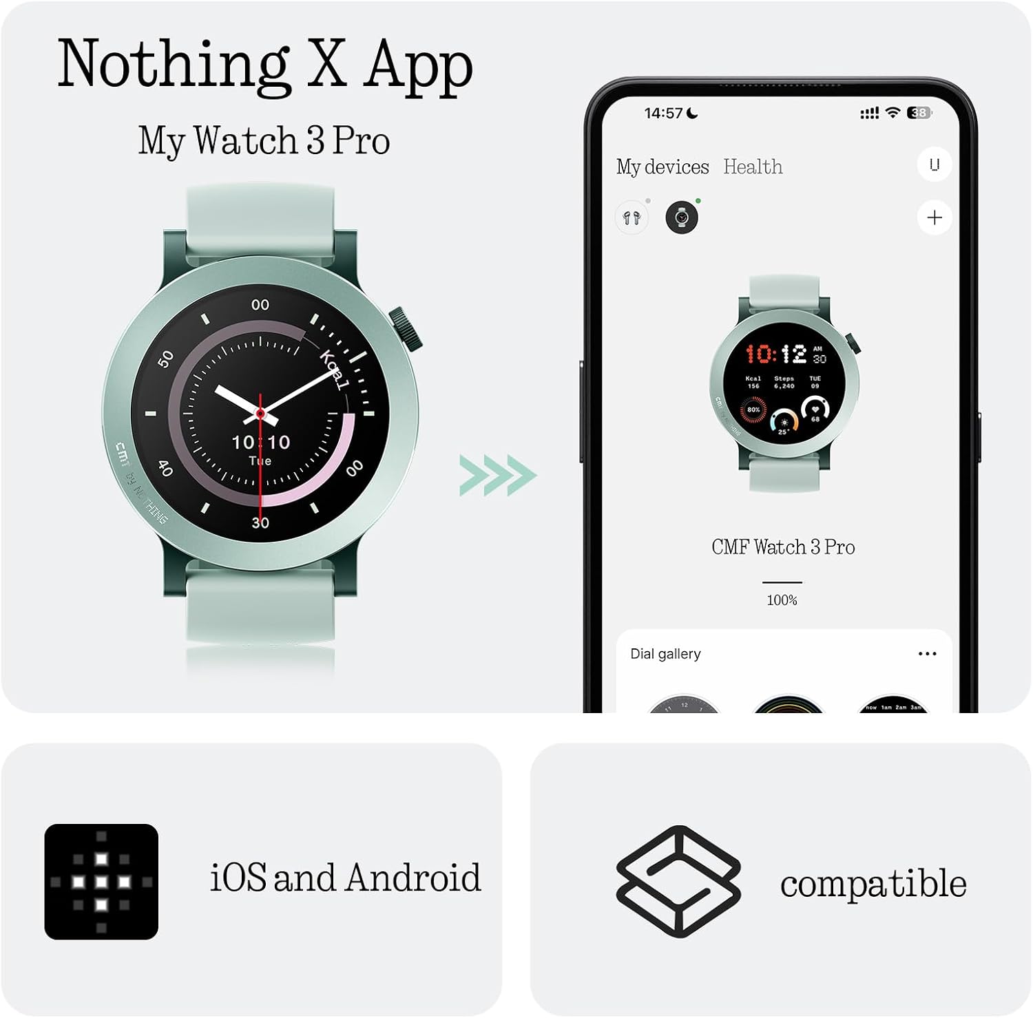 Detalle de CMF by NOTHING Watch 3 Pro: Reloj inteligente con pantalla AMOLED y GPS de doble banda
