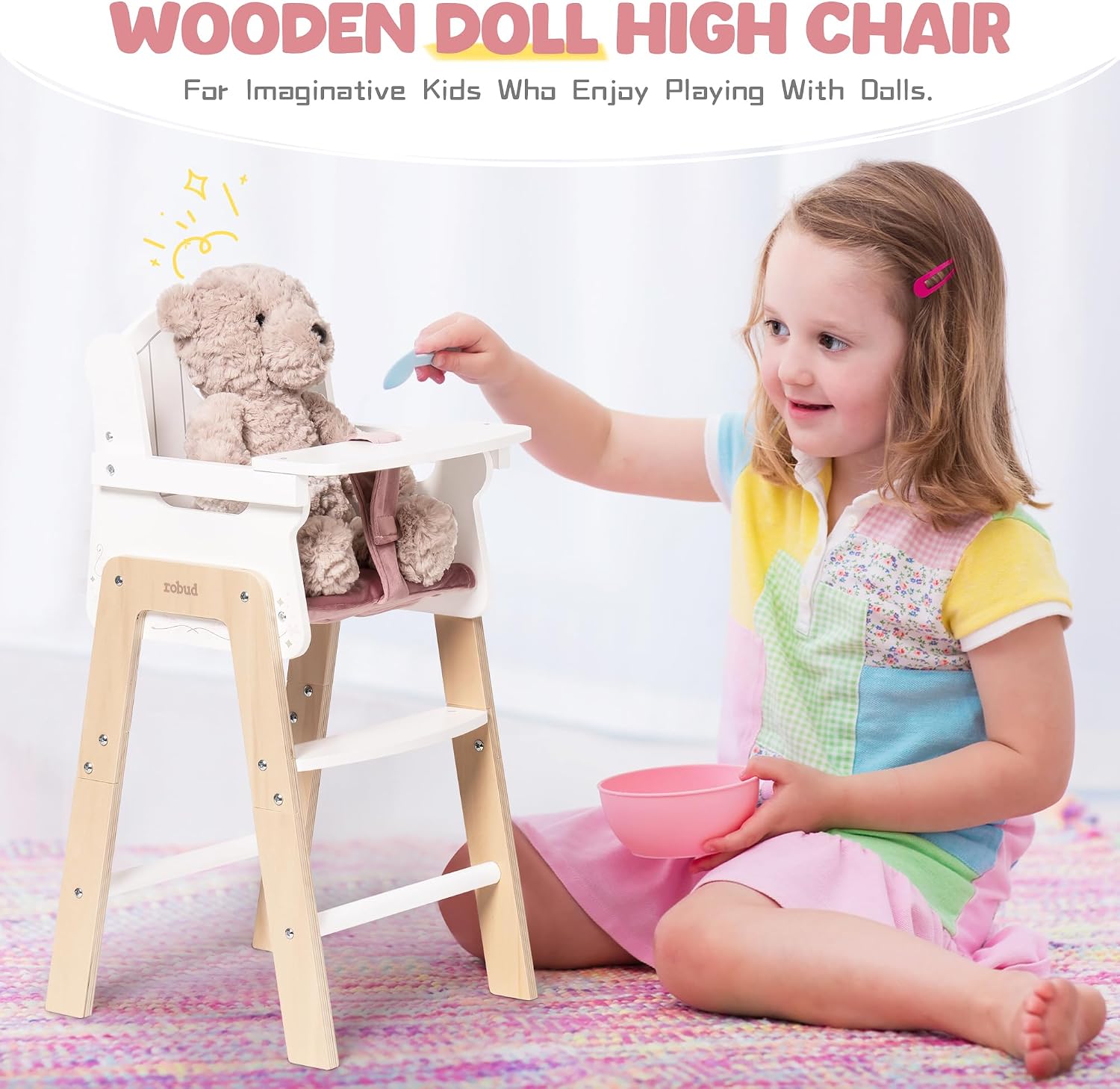 Detalle 2 de ROBUD Doll High Chair for 18–20-Inch Dolls