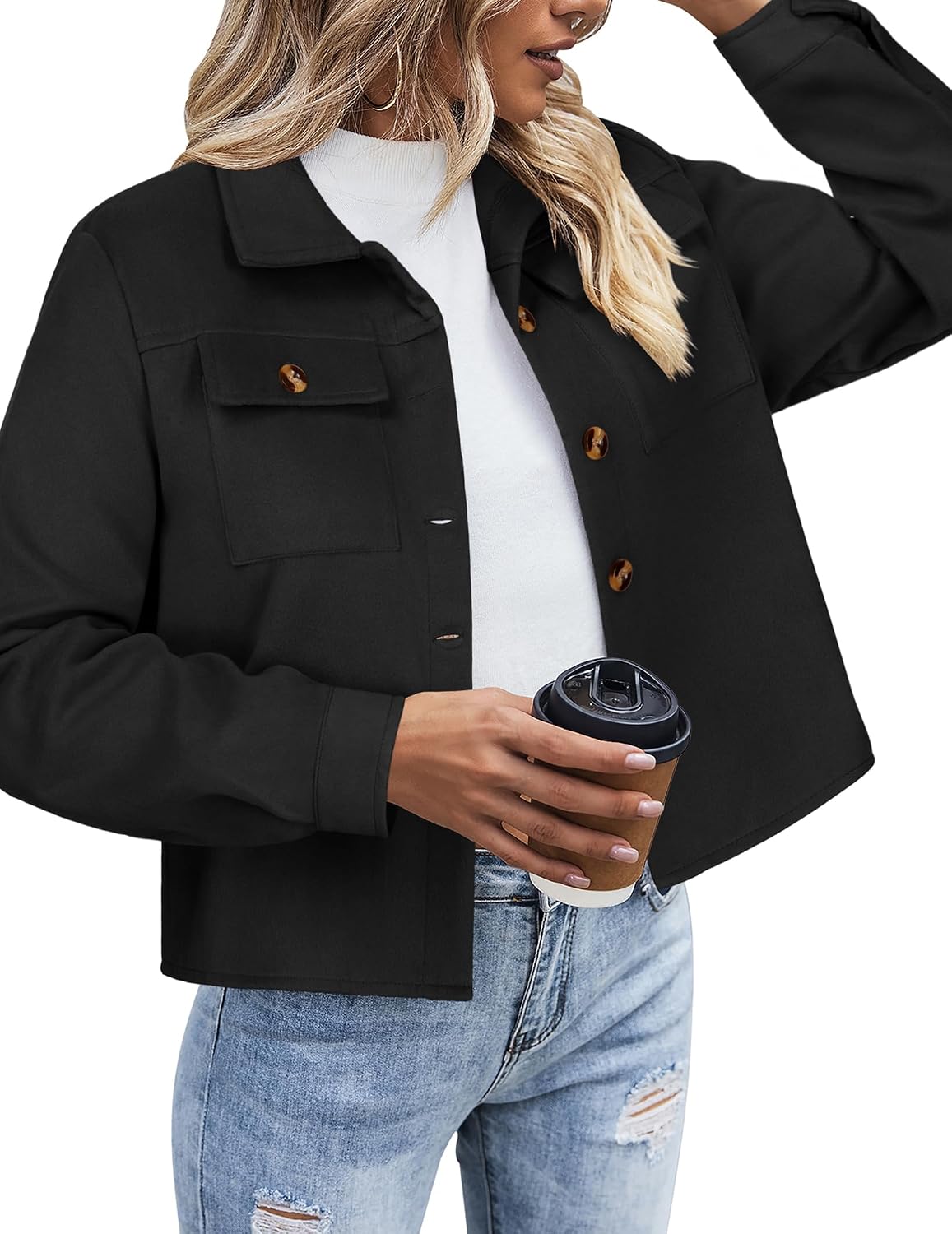 Thumbnail 6 de Zeagoo Damen Flanelljacke Shacket