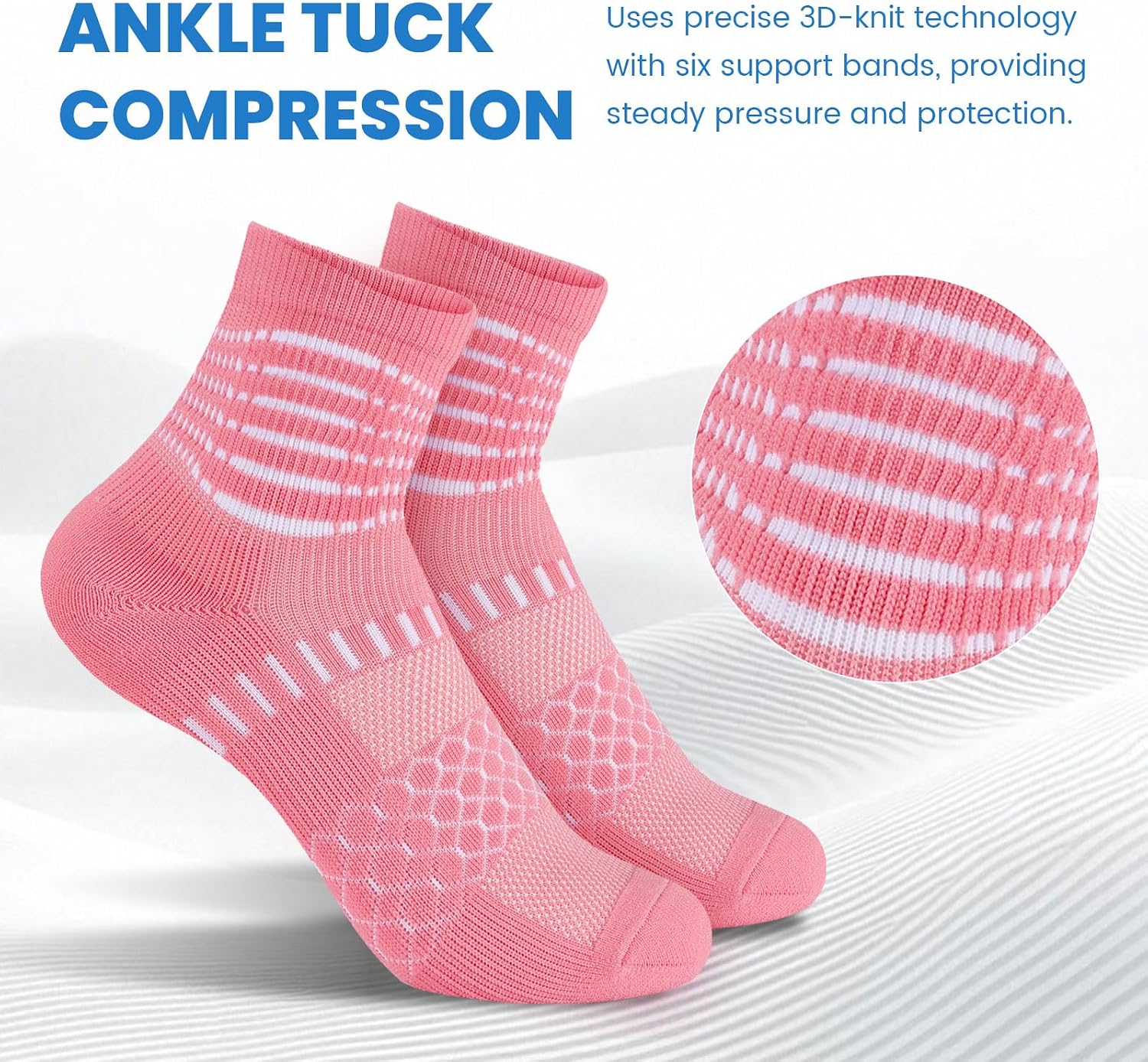 Detalle de IRAMY IRCS001-CA Ankle Compression Socks, Cushioned Athletic Running Socks, 3/5 Pairs